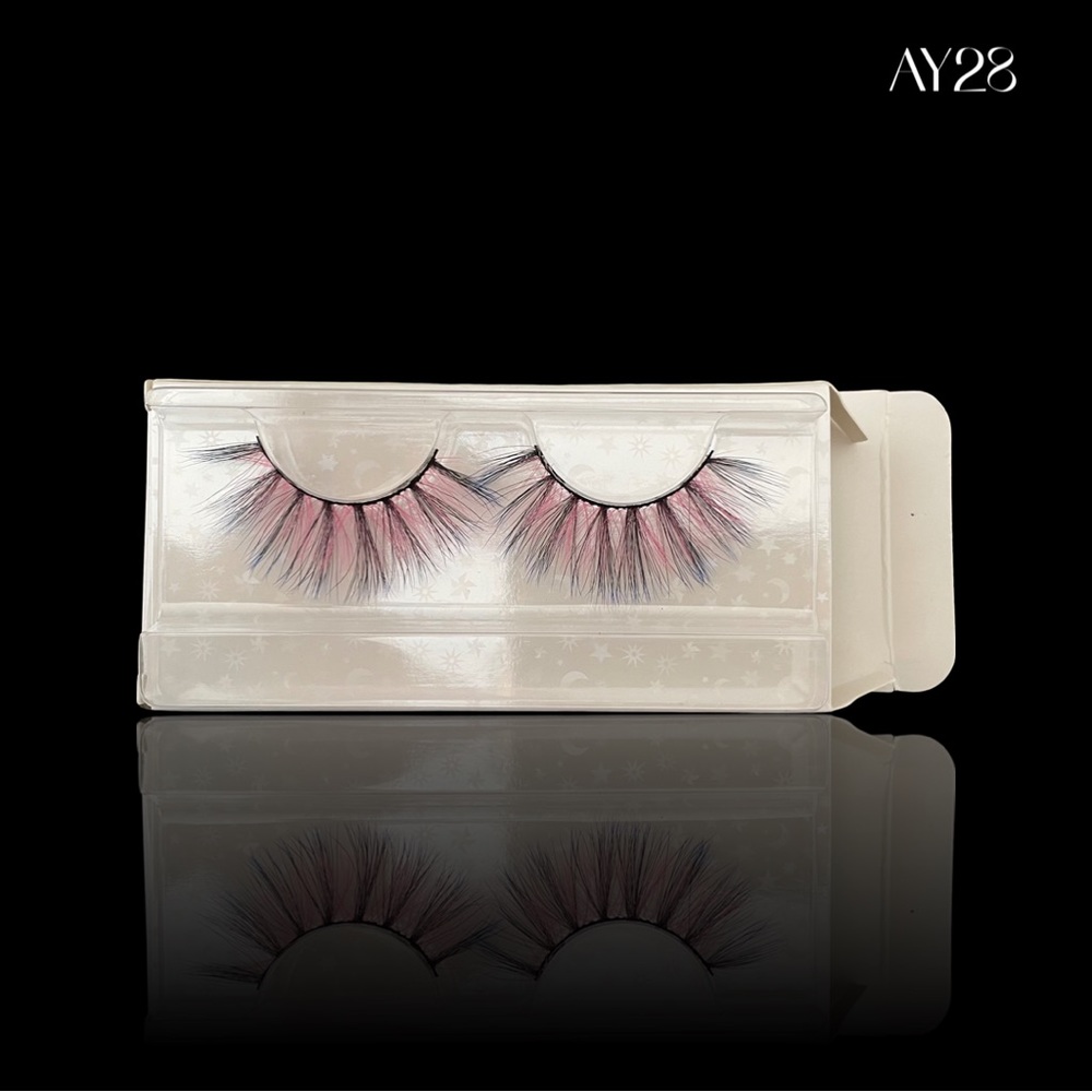 Black w/Pink & Blue Lashes